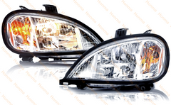 HM-FR-004(1 PAIR) | Headlight Assembly w/Bulb Fit for Freightliner Columbia 2004-2017 year HD Headlamps Replacement, replaces A0651041000, A0651041001